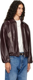 Arma Brown Backett Reversible Leather Bomber Jacket