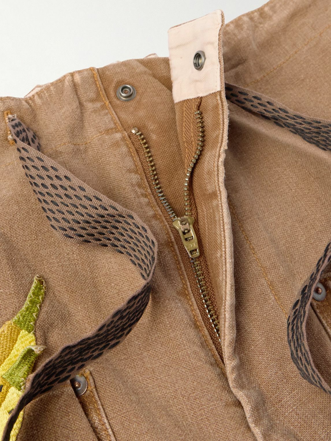 KAPITAL - Wide-Leg Appliquéd Distressed Panelled Jeans - Brown KAPITAL