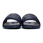 Ambush Navy Leather Quilted Slides