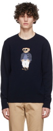 Ralph Lauren Purple Label Navy Polo Bear Sweater