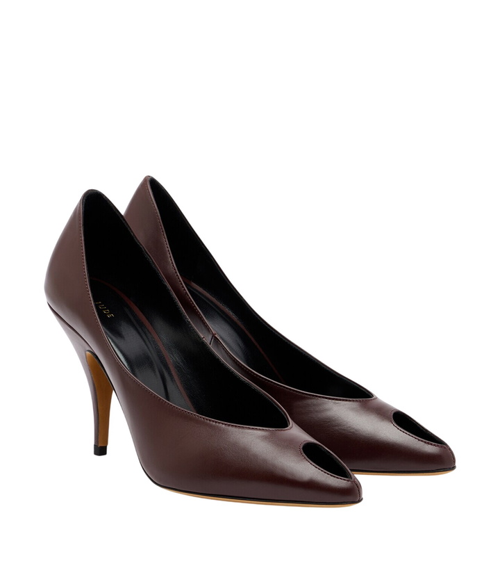 Photo: JUDE Icon leather peep-toe pumps