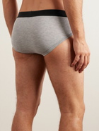 TOM FORD - Stretch-Cotton and Modal-Blend Briefs - Gray
