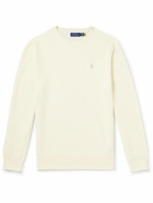 Polo Ralph Lauren - Logo-Embroidered Honeycomb-Knit Cotton Sweater - Neutrals