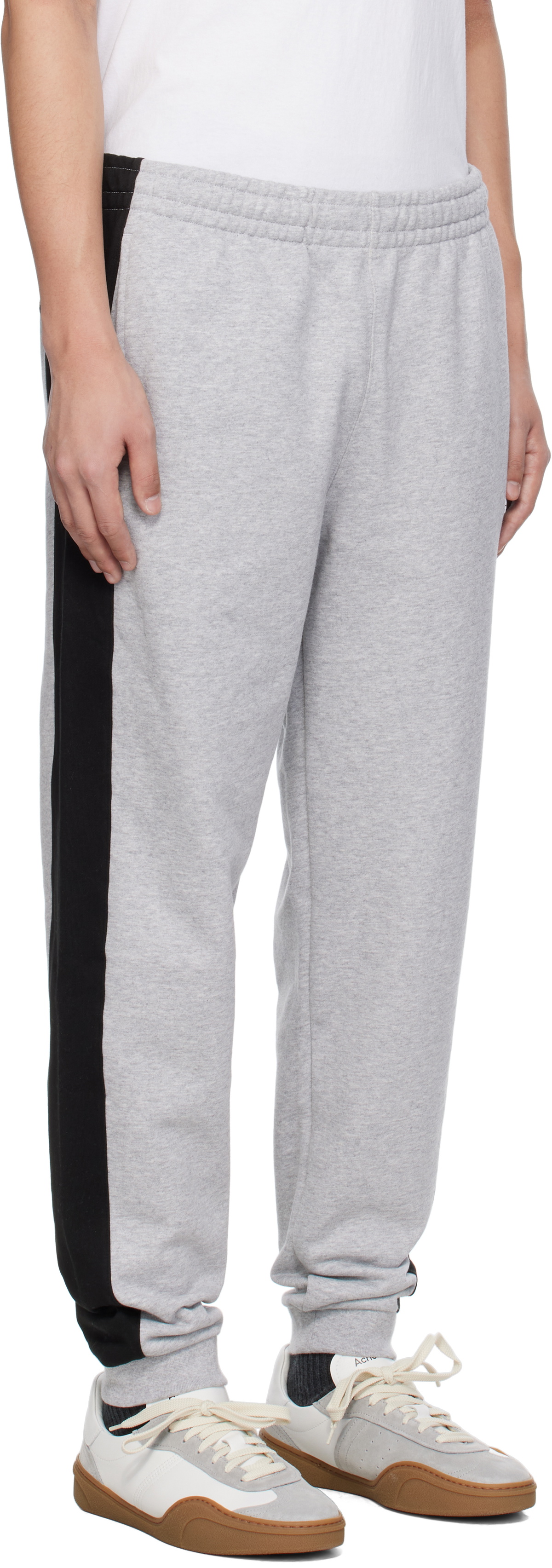 Lacoste Gray & Black Tapered Fit Colorblock Sweatpants
