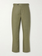 BODE - Straight-Leg Linen Trousers - Green