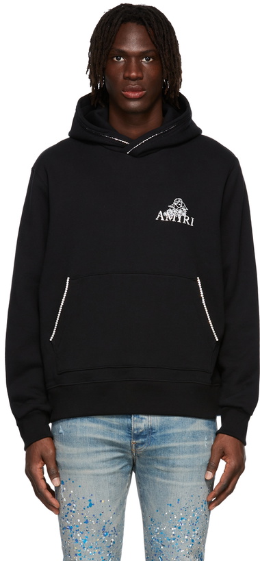 Photo: AMIRI Black Outline Cherub Crystal Hoodie