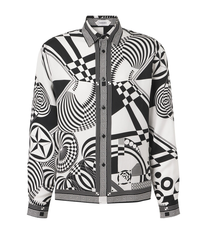 Photo: Versace Printed silk twill shirt