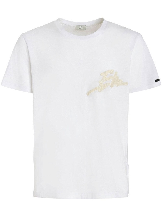 Photo: ETRO - Embroidered Logo Cotton T-shirt