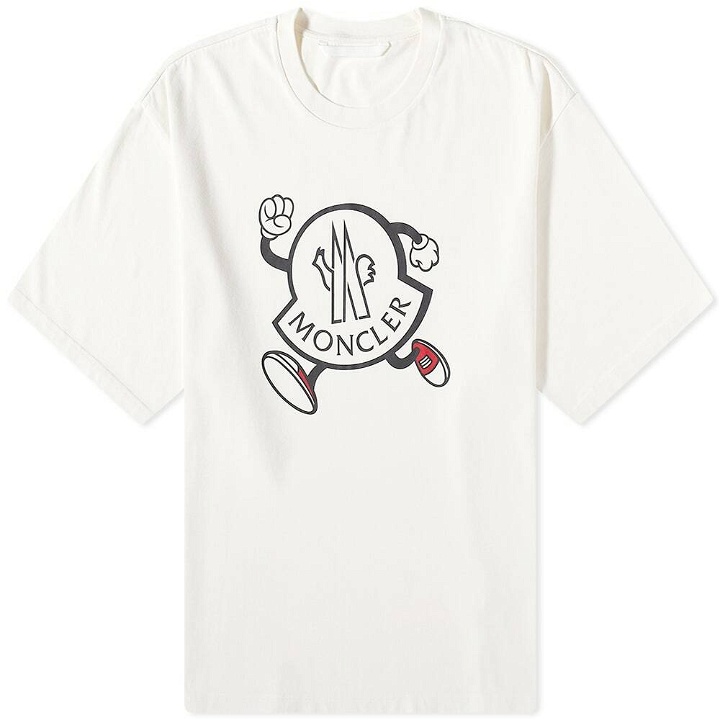 Photo: Moncler Men's Running Logo T-Shirt in Off White