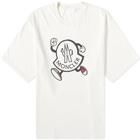 Moncler Men's Running Logo T-Shirt in Off White