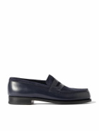 J.M. Weston - 180 Leather and Suede Penny Loafers - Blue