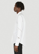 Zip Detail Long Sleeved Shirt in White