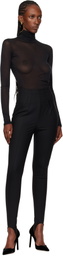Mugler Black Turtleneck Top