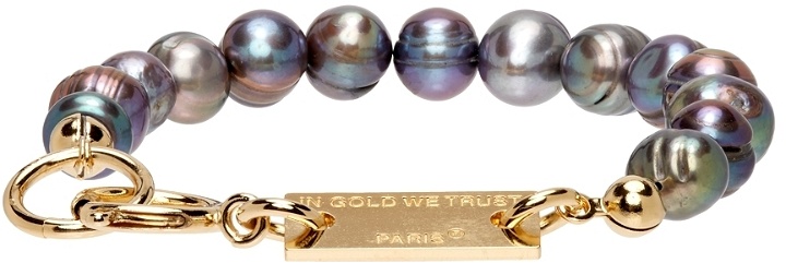 Photo: IN GOLD WE TRUST PARIS SSENSE Exclusive Gold Pearl Bracelet