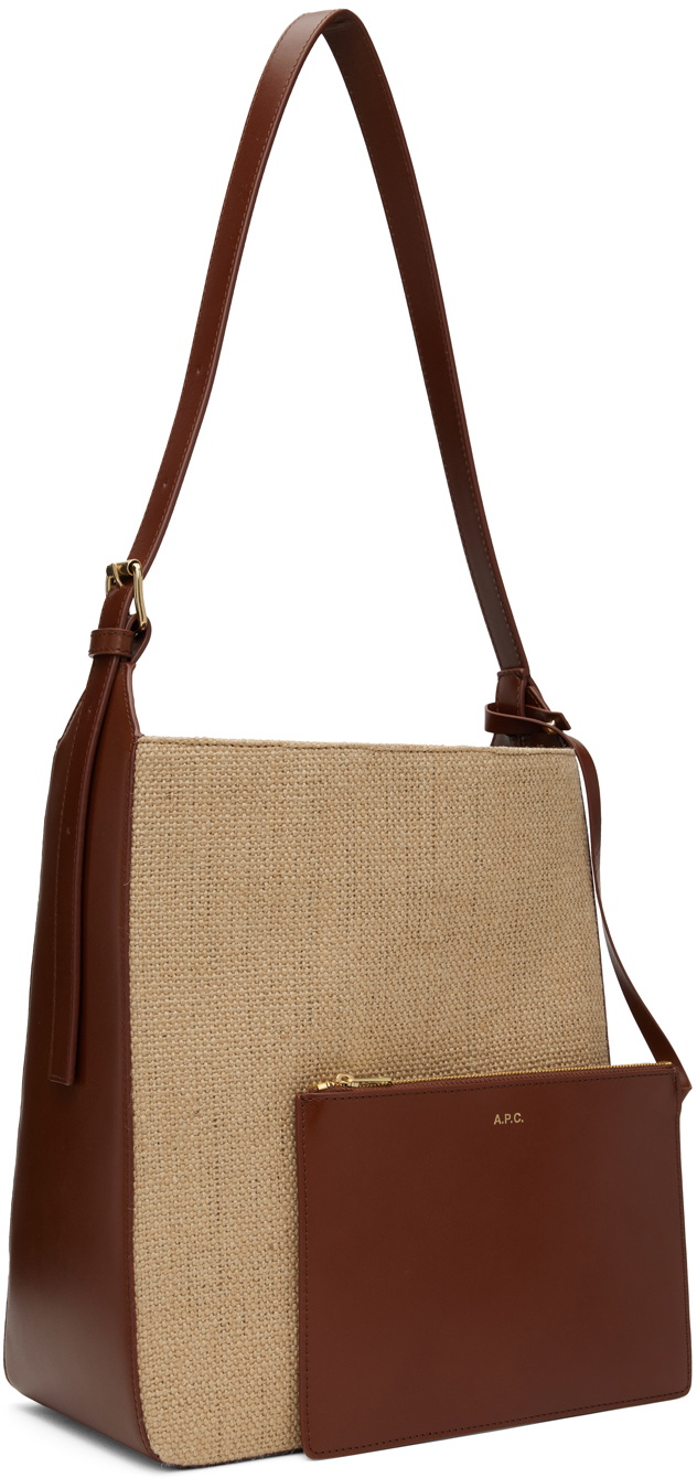 Virginie Leather Shoulder Bag in Brown - A P C