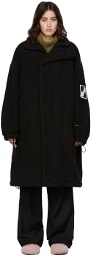 We11done Black Sherpa Fleece Oversized Coat