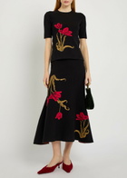 Erdem Floral-intarsia Knit T-shirt Black