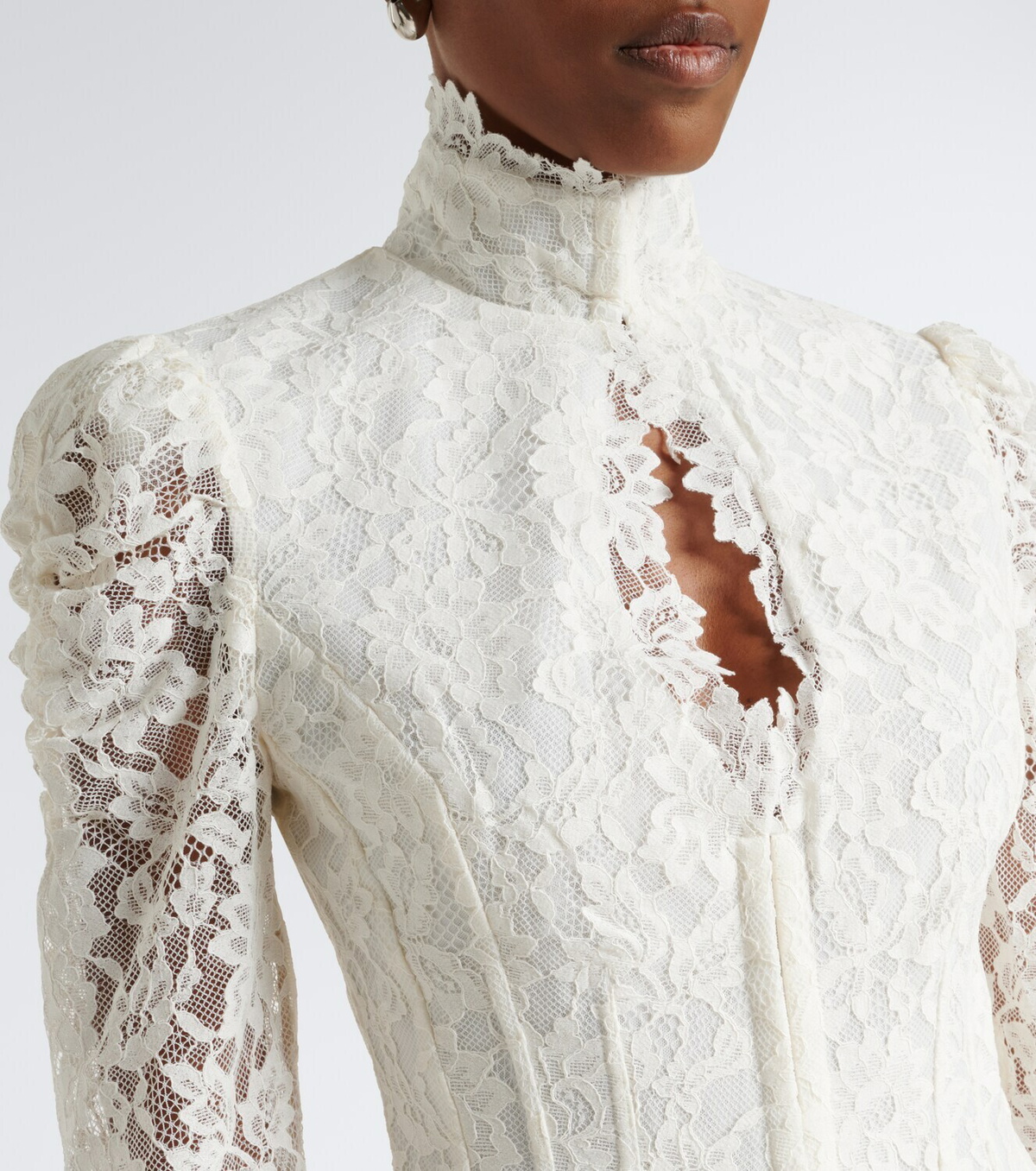 De La Vali Vitalis lace cotton-blend corset top