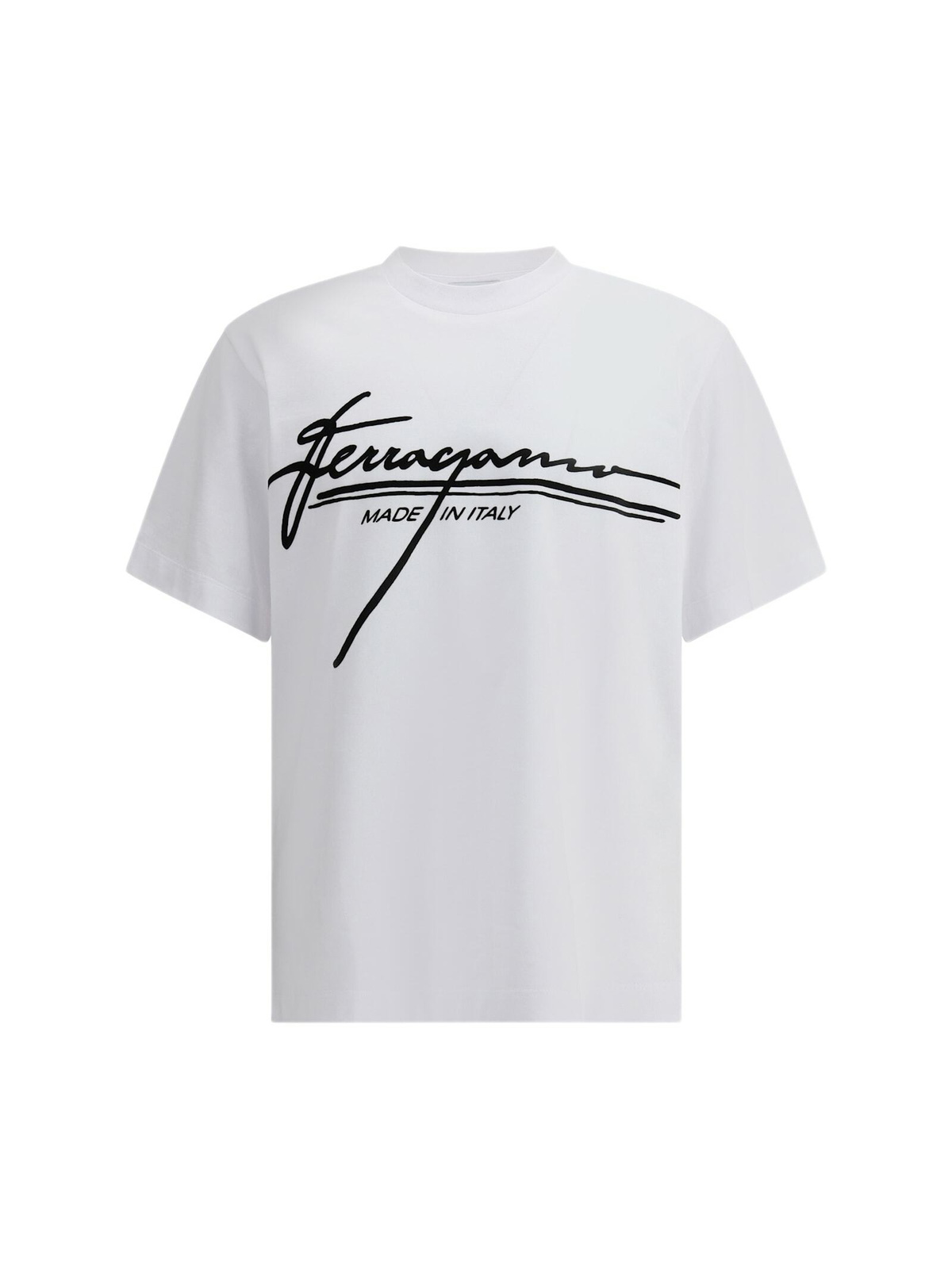 VIP【関税送料無料】希少 FERRAGAMO LOGO COTTON T-SHIRT FERRAGAMO - Logo Cotton T-shirt Salvatore Ferragamo