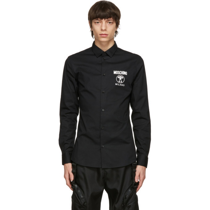 Photo: Moschino Black Poplin Logo Shirt