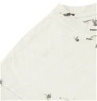 BILLY - Eastlake Distressed Printed Cotton-Jersey T-Shirt - Ecru