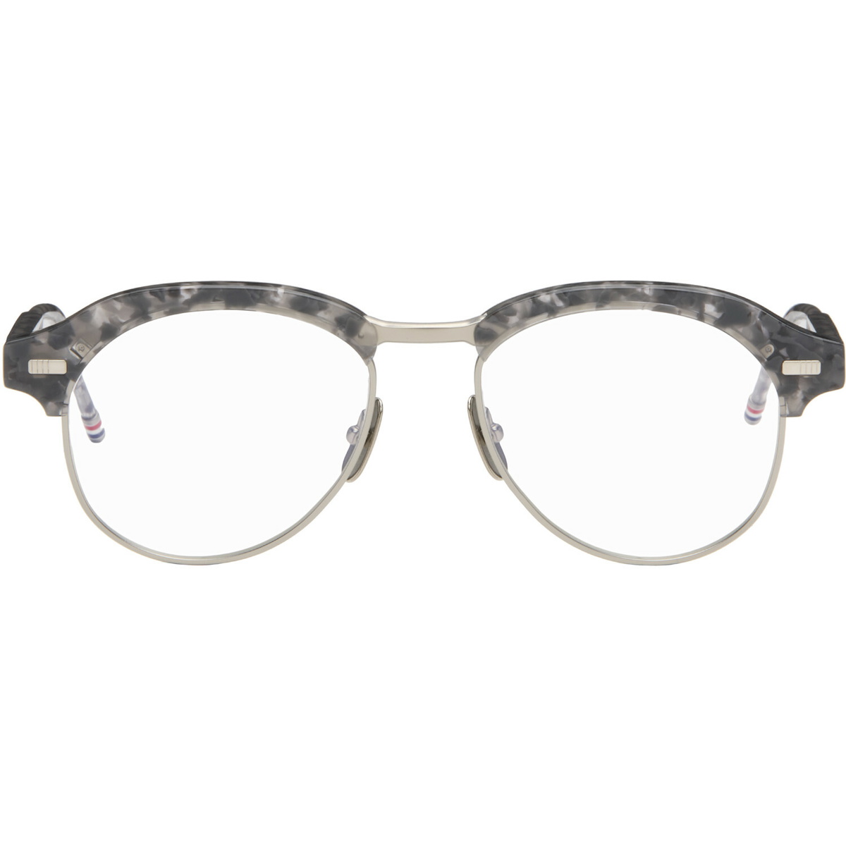 Thom Browne Gray Acetate & Titanium Pilot Glasses