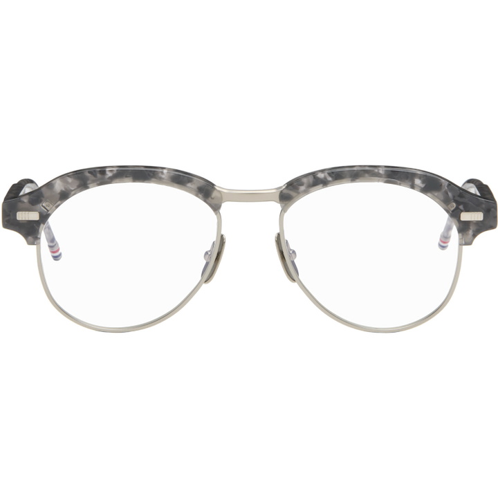 Photo: Thom Browne Gray Acetate & Titanium Pilot Glasses