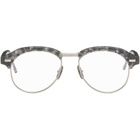 Thom Browne Gray Acetate & Titanium Pilot Glasses