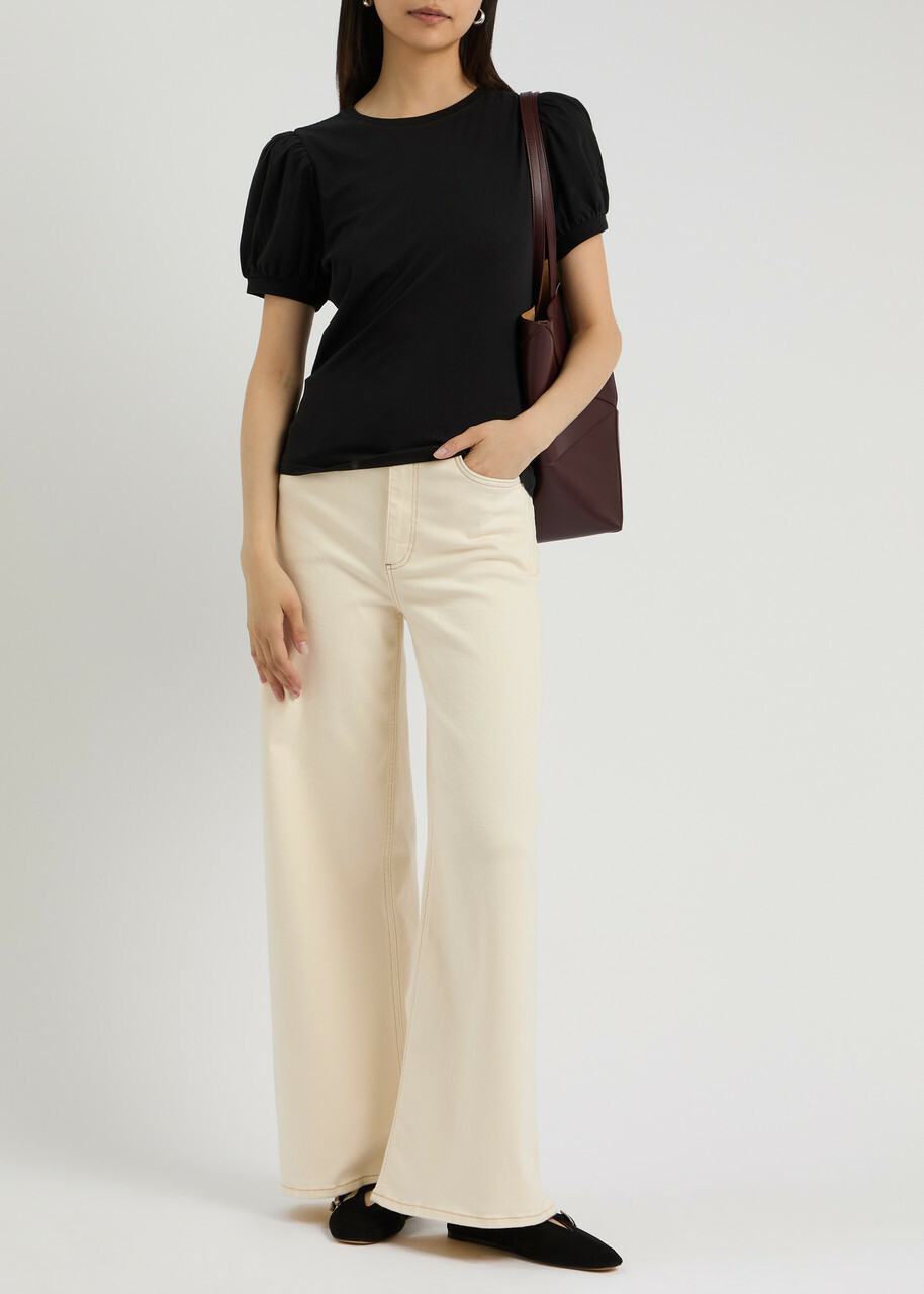 Paige Matcha Cotton T-shirt Black
