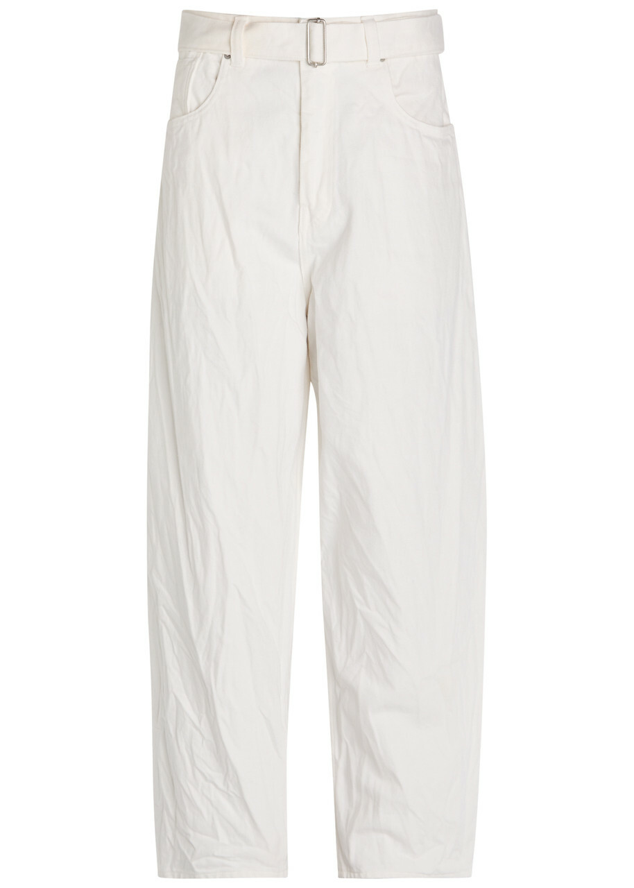 Studio Nicholson Cahun Belted Tapered-leg Jeans White