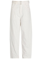 Studio Nicholson Cahun Belted Tapered-leg Jeans White