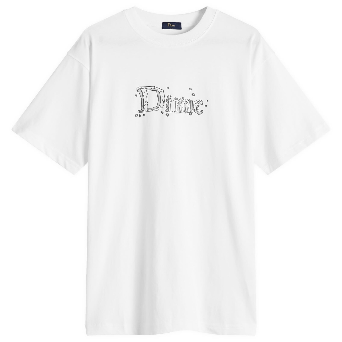 【DIME】Dime Classic Stone Logo T-Shirt Dime Men's Classic Stone Logo T-Shirt in White Dime