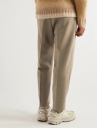 NN07 - Bill 1684 Tapered Cropped Pleated Woven Trousers - Brown