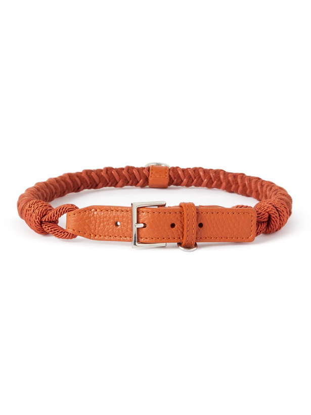 Photo: Loro Piana - Scooby Large Woven Cord and Leather Dog Collar - Orange