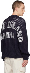 Stone Island Navy Printed Sweater