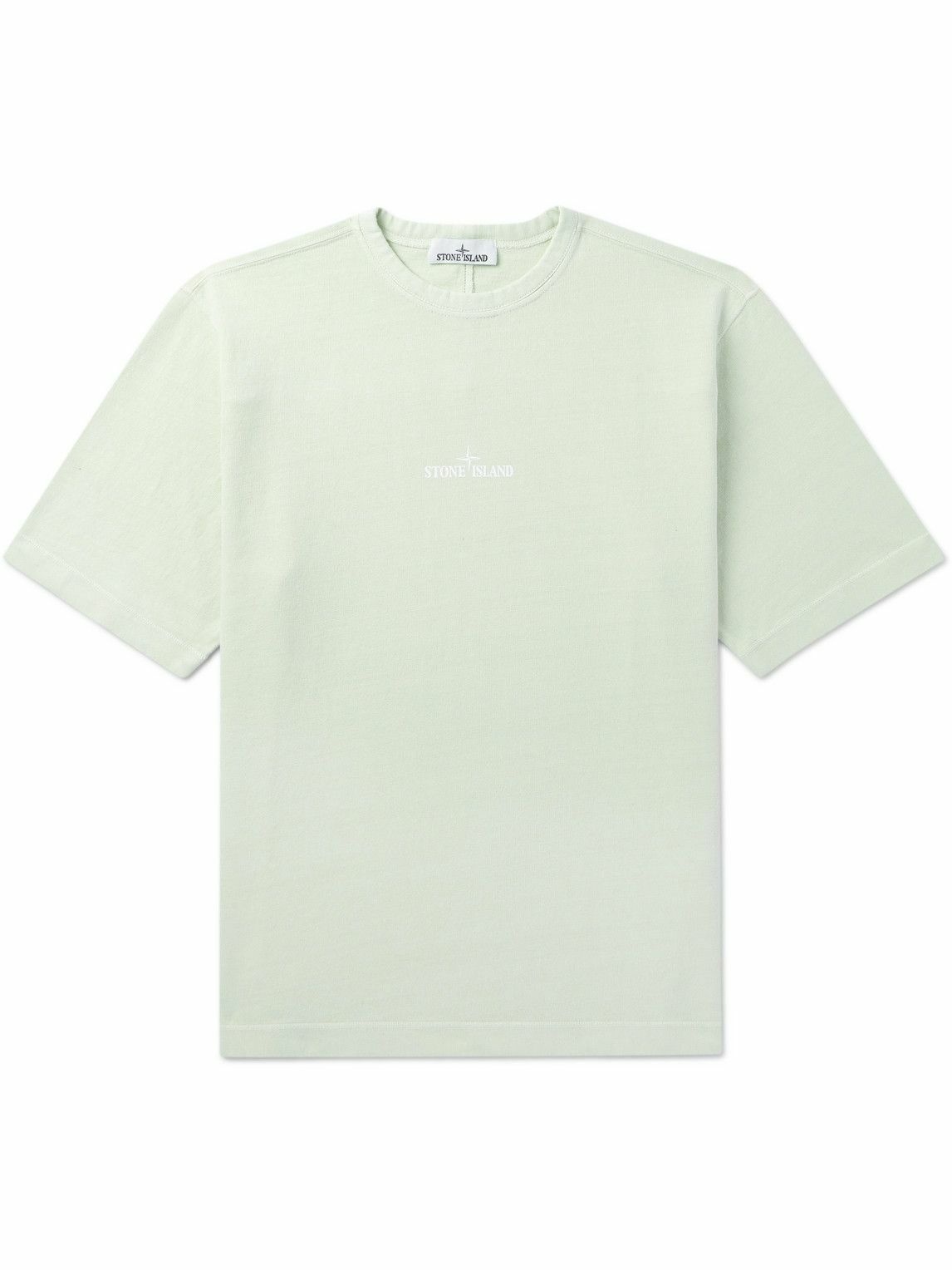 Photo: Stone Island - Logo-Print Cotton-Jersey T-Shirt - Green