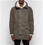 Yves Salomon - Shearling-Trimmed Cotton Hooded Parka with Detachable Down Lining - Men - Army green