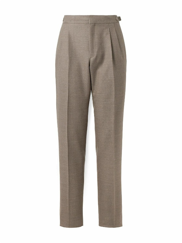 Photo: Loro Piana - Straight-Leg Pleated Wool-Twill Suit Trousers - Neutrals