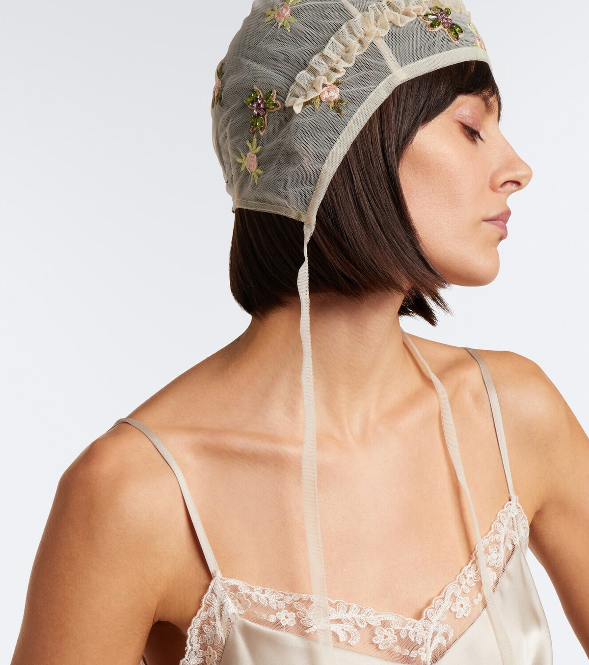 Simone Rocha Floral embroidered embellished hood