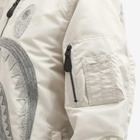 A Bathing Ape Women's Shark Nylon Ma-1 Bomber Jacket in Gray 