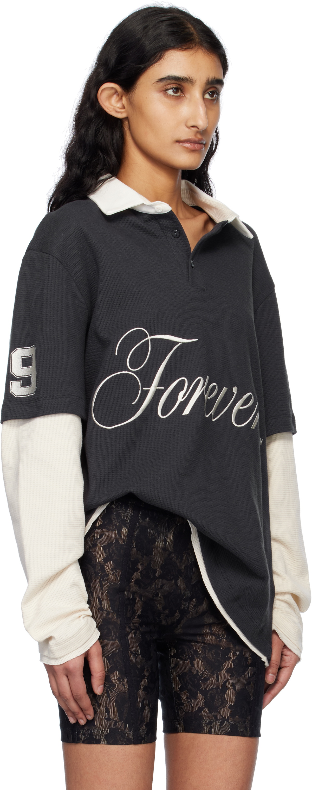 MISBHV Black & White 'Forever' Double Layer Polo