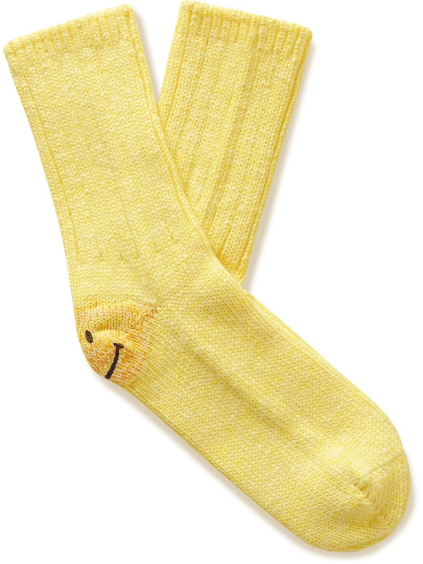 Photo: KAPITAL - Intarsia Cotton-Blend Socks - Yellow