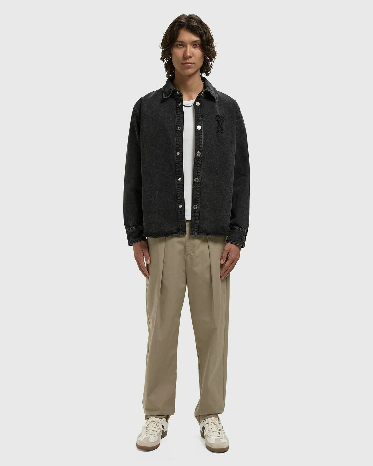 OVERSHIRT WITH KNITTED AMI DE COEUR
