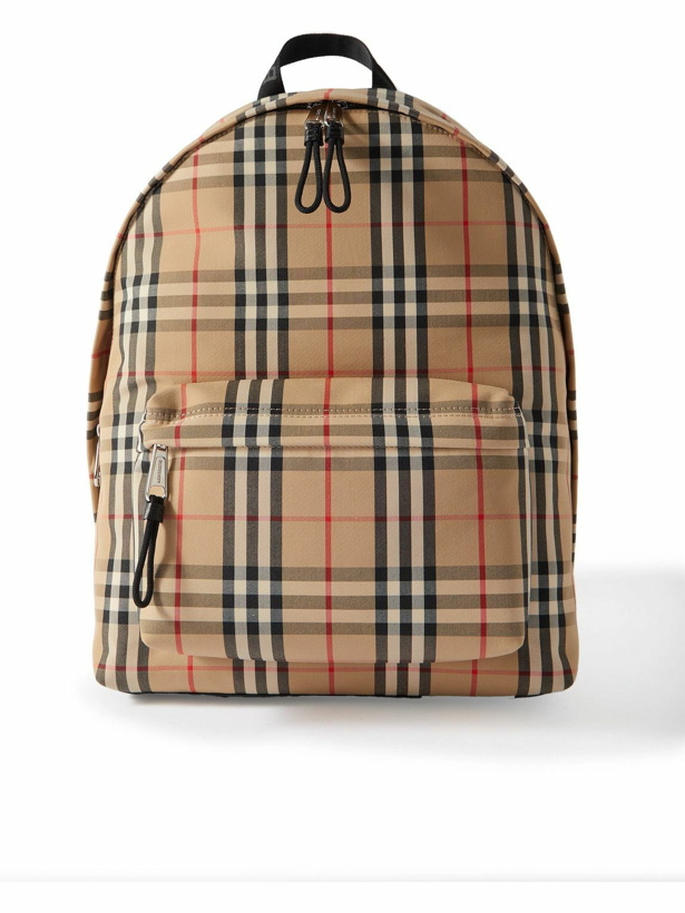 Photo: Burberry - Checked Cotton-Blend Backpack
