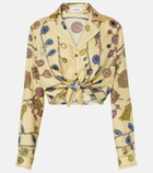 Versace Printed silk twill shirt