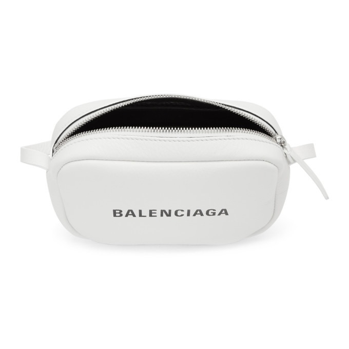 Balenciaga Everyday Camera Bag XS White/Black in Calfskin Leather