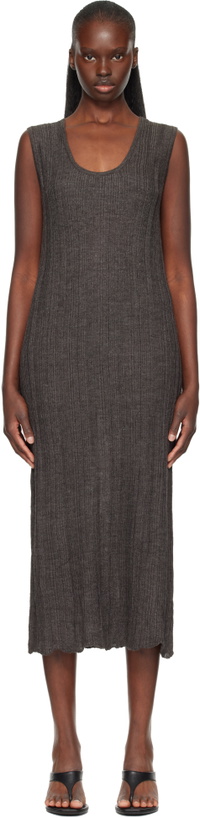 Photo: Lauren Manoogian Gray Plisse Tank Maxi Dress