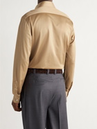 GIULIVA HERITAGE - Luigi Slim-Fit Cotton-Satin Jersey Shirt - Gold