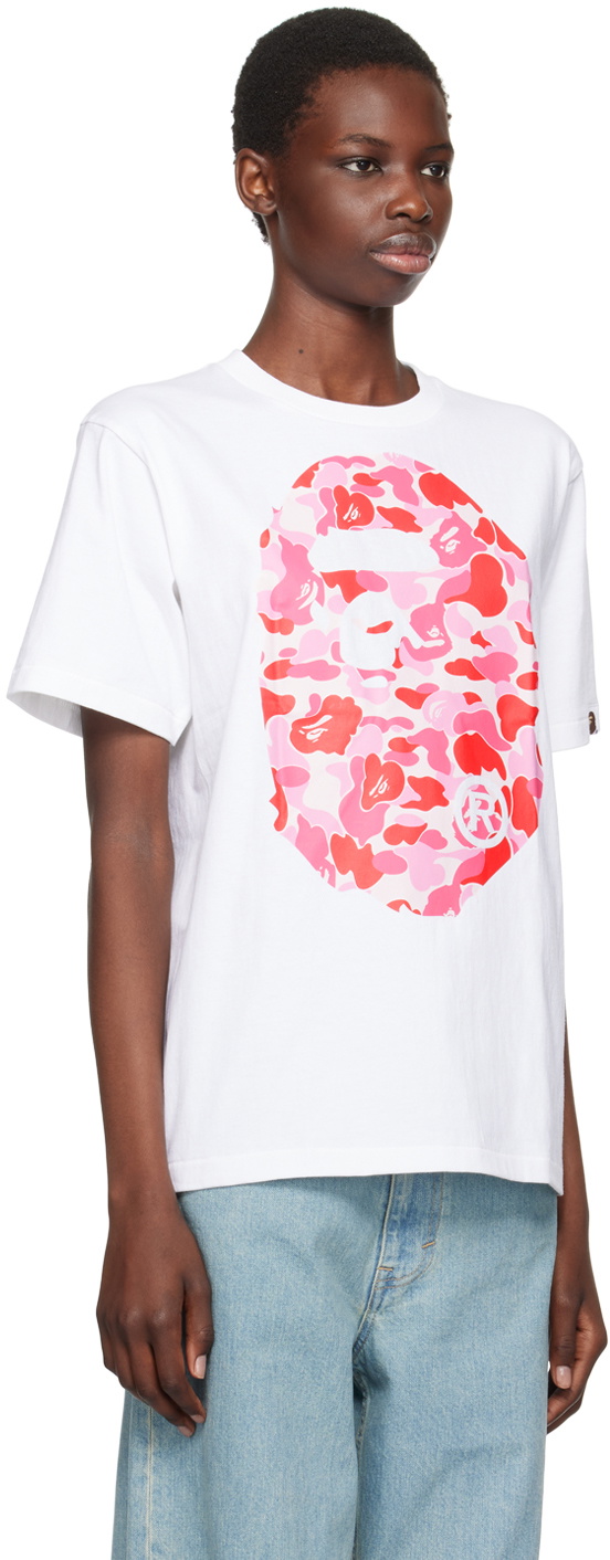 BAPE White ABC Camo Big Ape Head T-Shirt A Bathing Ape