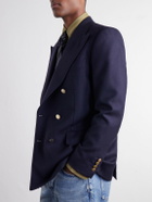 Husbands - Double-Breasted Wool-Twill Blazer - Blue